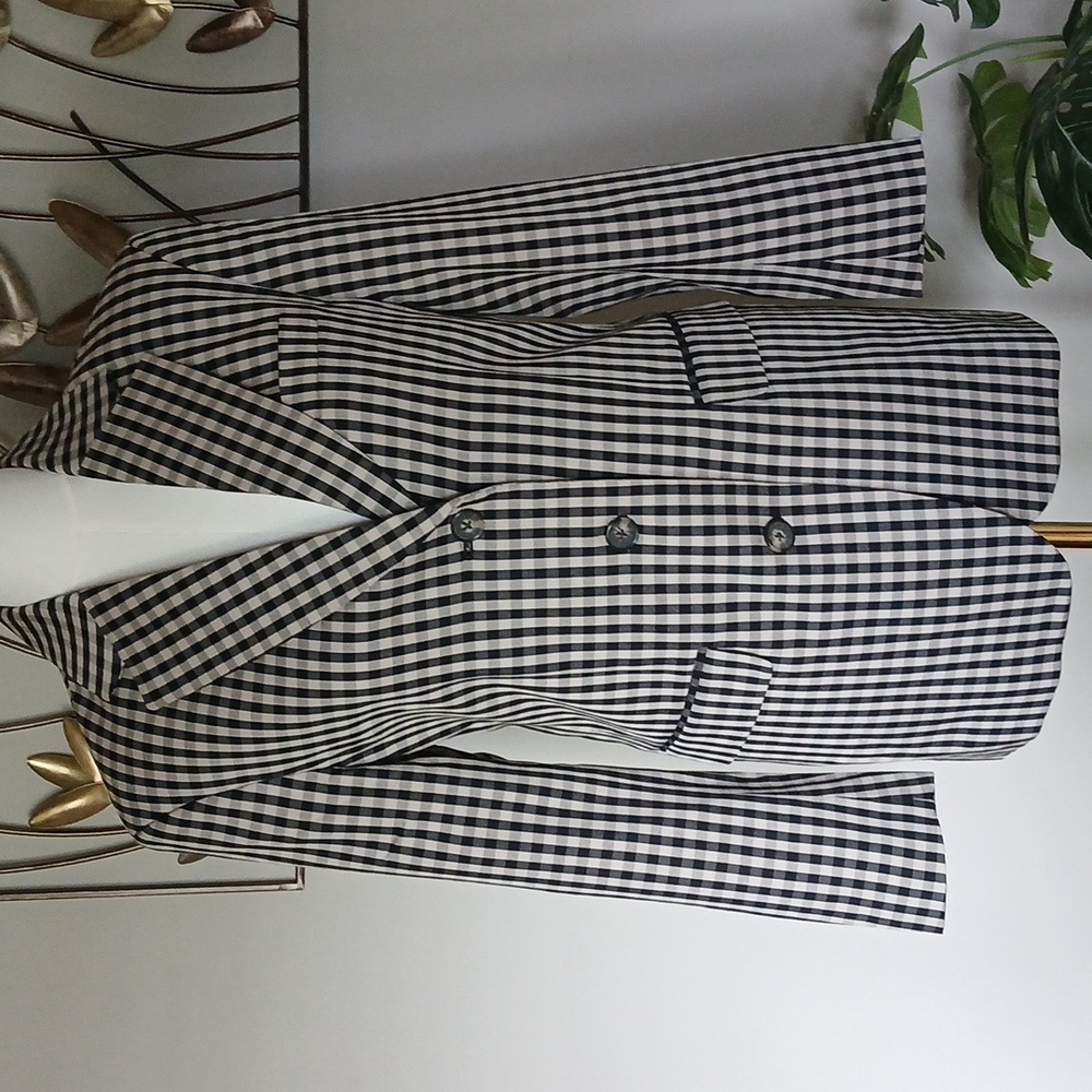 EVERLANE  Checked Black / Khaki Blazer